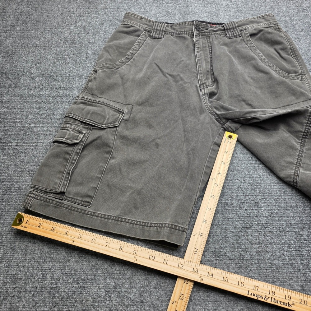 UNIONBAY Men's Cargo Shorts‎ Size 33 Gray Cotton Multi Pocket Casual Rugged Gorp - Picture 4 of 9